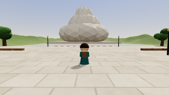 Online World 안의 델리 연꽃 사원 3D 풍경