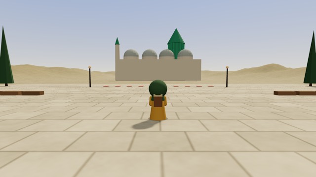 Online World 안의 코냐 메블라나 영묘 3D 풍경