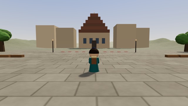 Online World 안의 프라하 구신 시나고그 3D 풍경