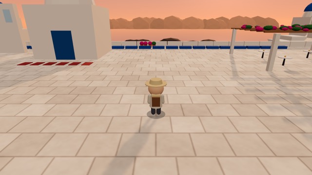 Online World 안의 산토리니 이아 3D 풍경