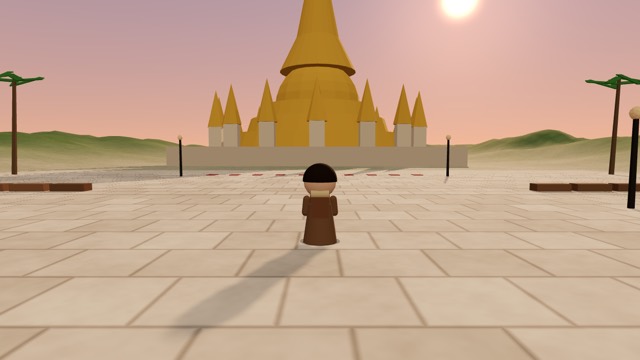 Online World 안의 양곤 쉐다곤 파고다 3D 풍경